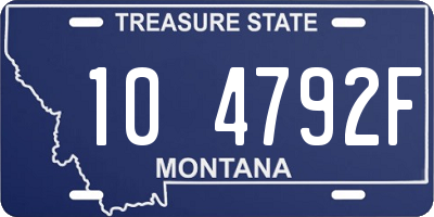 MT license plate 104792F