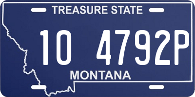 MT license plate 104792P