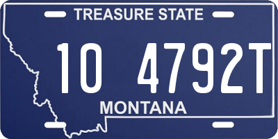 MT license plate 104792T