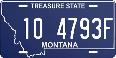 MT license plate 104793F