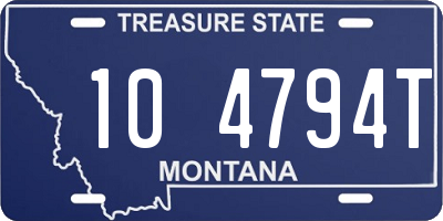 MT license plate 104794T