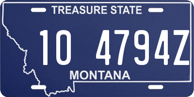 MT license plate 104794Z