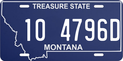 MT license plate 104796D