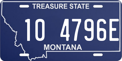 MT license plate 104796E