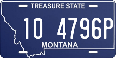 MT license plate 104796P