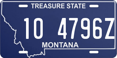 MT license plate 104796Z