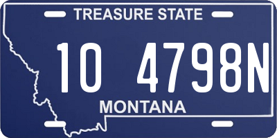 MT license plate 104798N