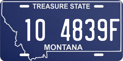 MT license plate 104839F