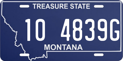 MT license plate 104839G