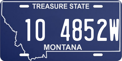 MT license plate 104852W