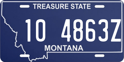 MT license plate 104863Z