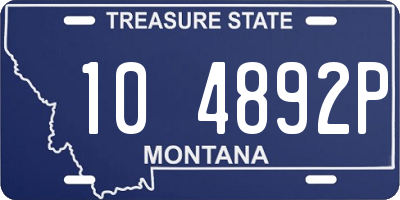 MT license plate 104892P