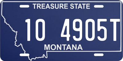 MT license plate 104905T