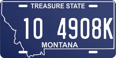 MT license plate 104908K