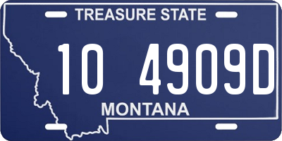 MT license plate 104909D