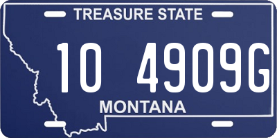 MT license plate 104909G