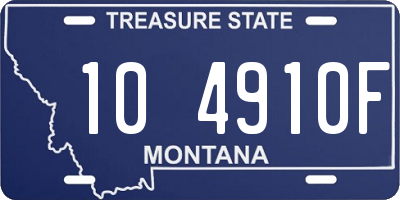 MT license plate 104910F