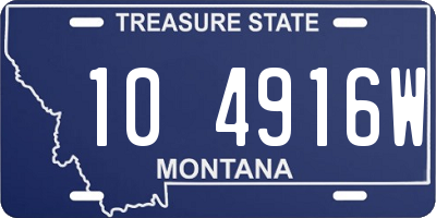 MT license plate 104916W