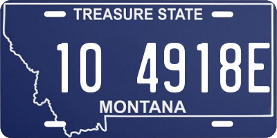 MT license plate 104918E