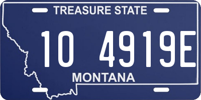 MT license plate 104919E