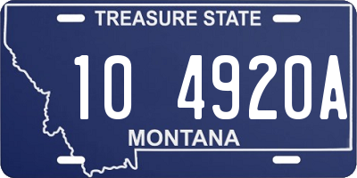 MT license plate 104920A