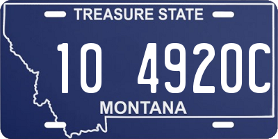 MT license plate 104920C