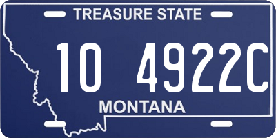 MT license plate 104922C