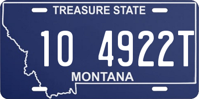 MT license plate 104922T