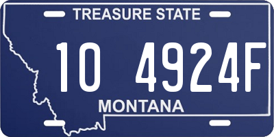 MT license plate 104924F