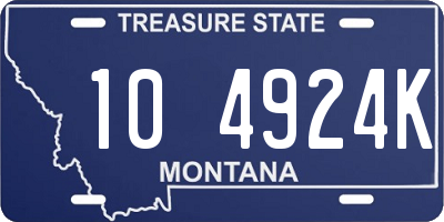 MT license plate 104924K