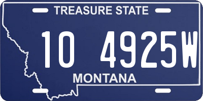 MT license plate 104925W