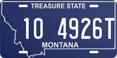 MT license plate 104926T