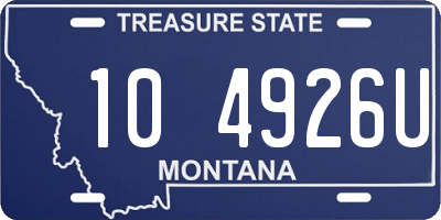 MT license plate 104926U