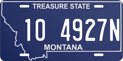 MT license plate 104927N