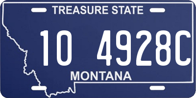 MT license plate 104928C