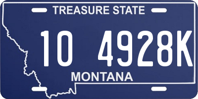 MT license plate 104928K