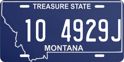 MT license plate 104929J