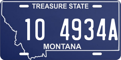 MT license plate 104934A