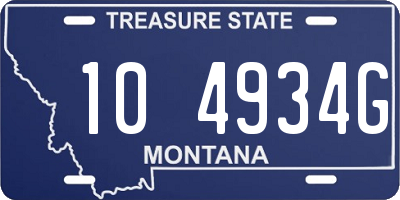 MT license plate 104934G