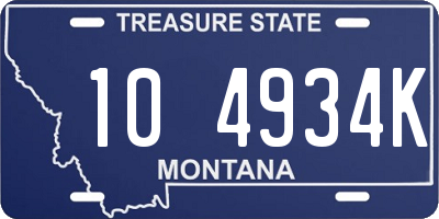 MT license plate 104934K