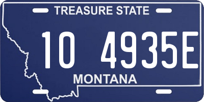 MT license plate 104935E