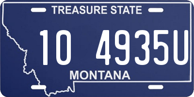 MT license plate 104935U