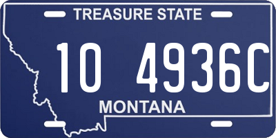 MT license plate 104936C