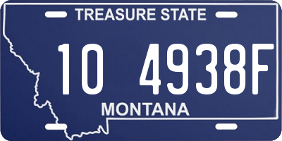 MT license plate 104938F