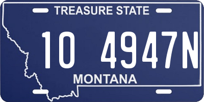 MT license plate 104947N