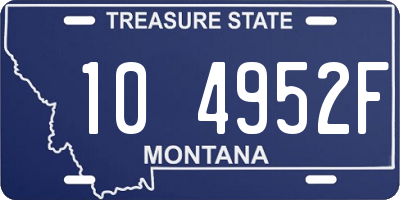 MT license plate 104952F