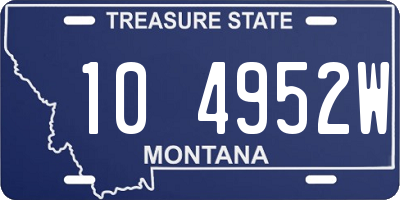 MT license plate 104952W