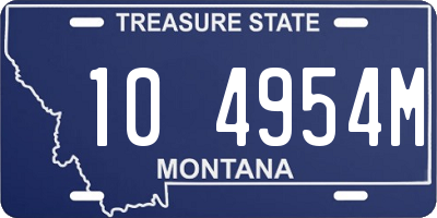 MT license plate 104954M