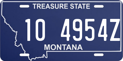 MT license plate 104954Z