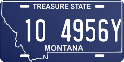 MT license plate 104956Y